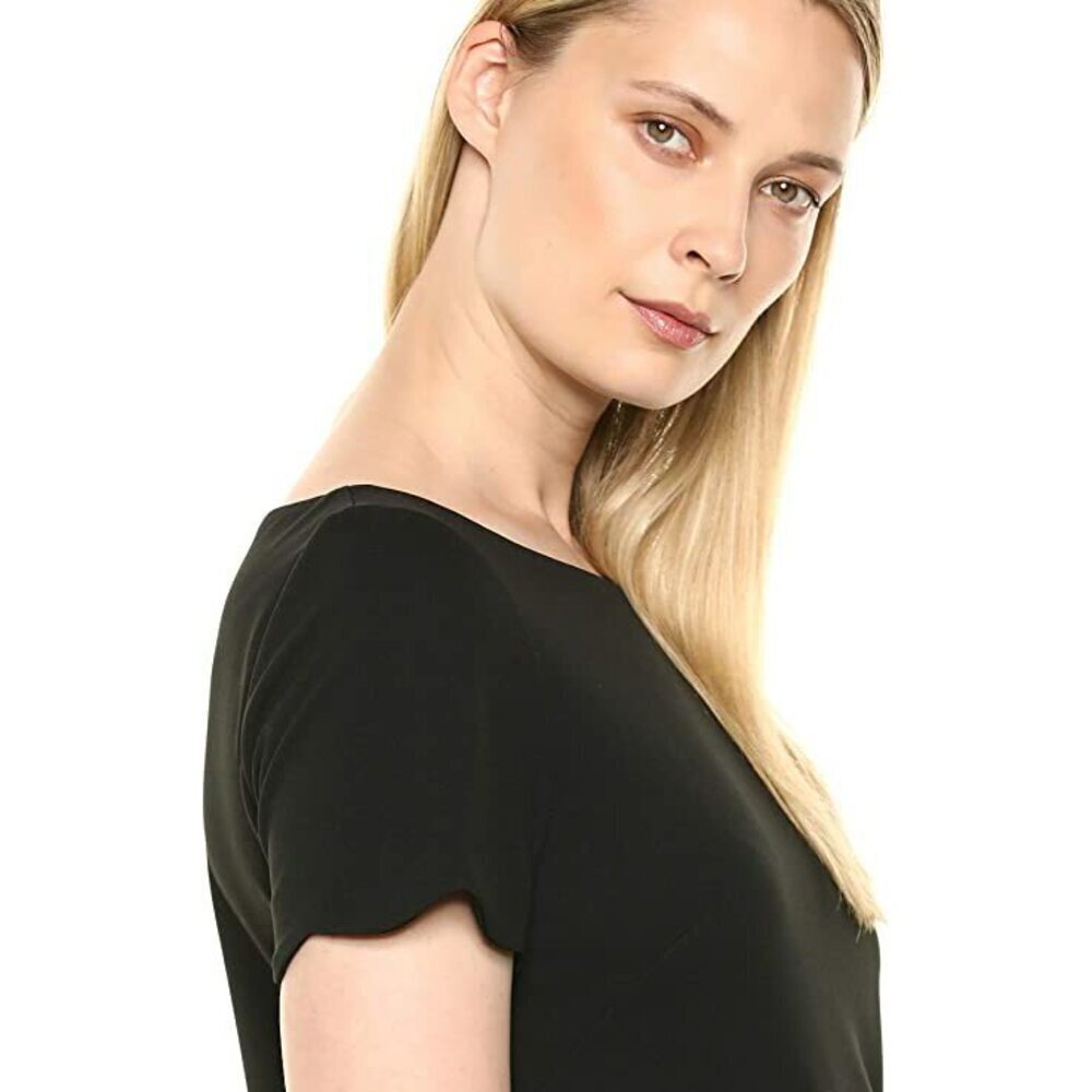 Kasper Women's Stretch Crepe Dress With Bottom Scallop Detail Black Size 12 $129 - Picture 2 of 3